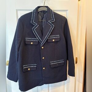 Talbots Dark Blue Jacket with Gold Accents